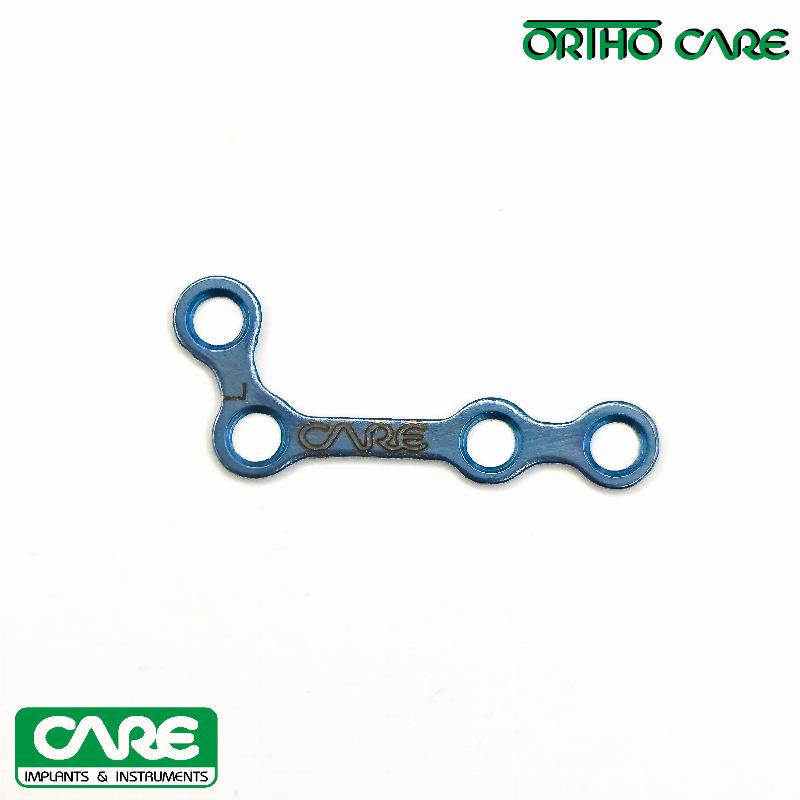 L- подібна пластина з 4 отворами, перемичка 12 мм, 110⁰, ліва товщина 0,6 мм